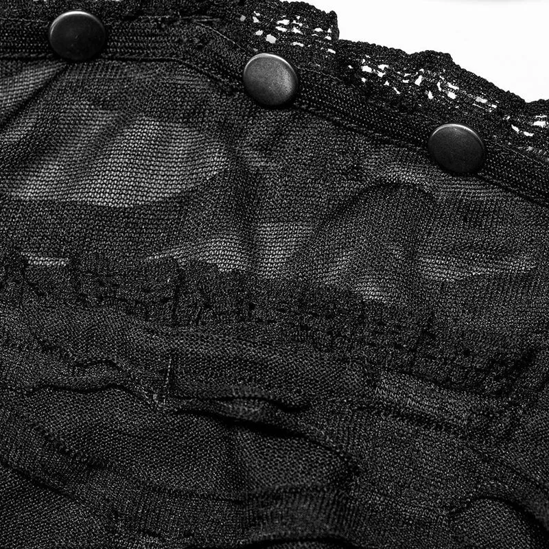 Gothic zerrissenes Neckholder-Tanktop für Damen