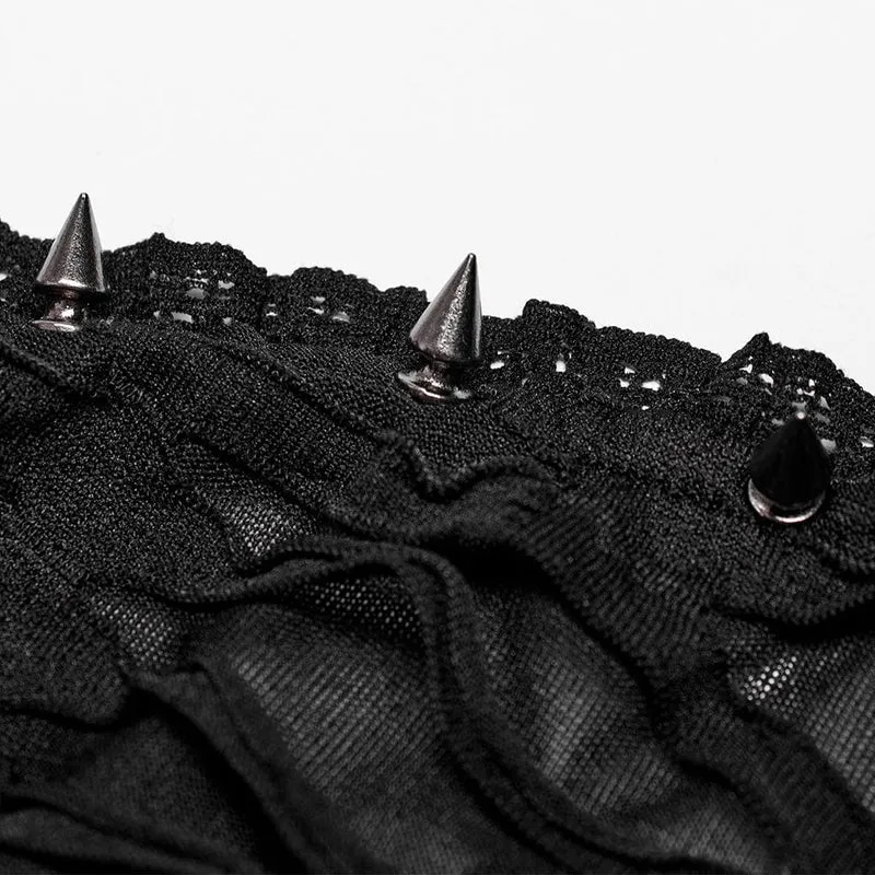 Gothic zerrissenes Neckholder-Tanktop für Damen