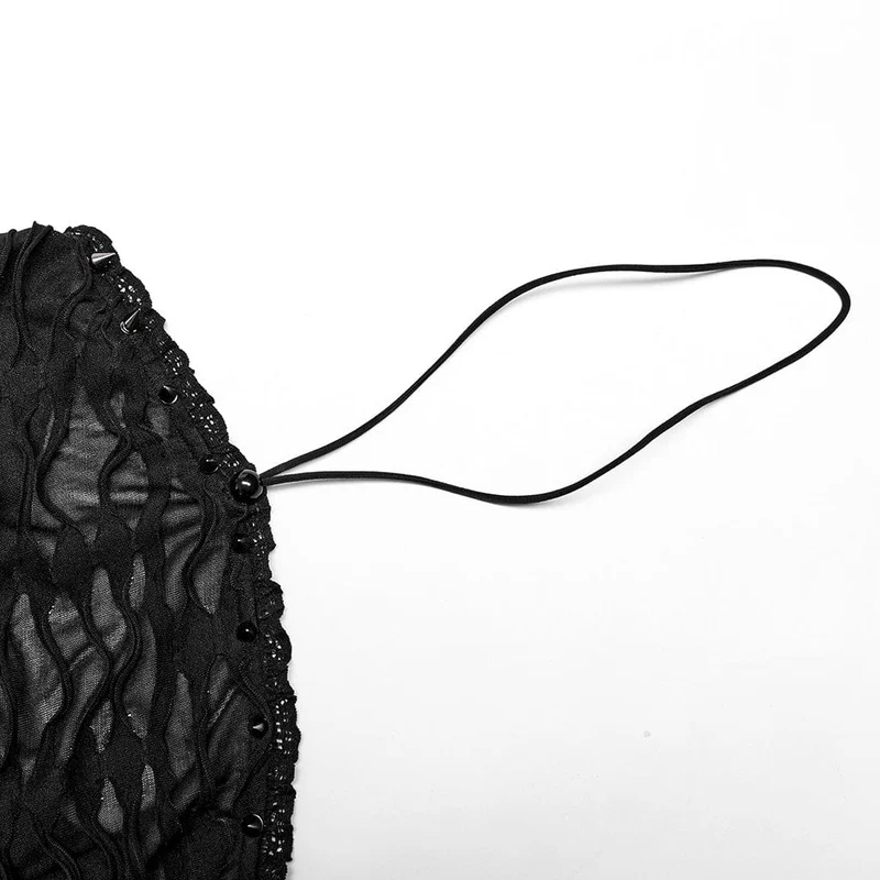 Gothic zerrissenes Neckholder-Tanktop für Damen