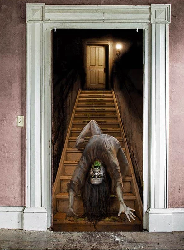 Halloween Türposter 179x80cm Nonne oder Treppe
