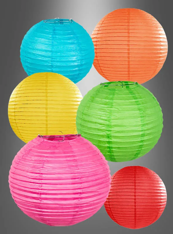 Papierlampions kräftige Farben 20-45cm
