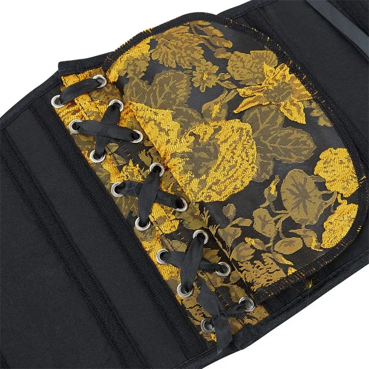Gothic Unterbrustkorsett mit Blumendruck für Damen