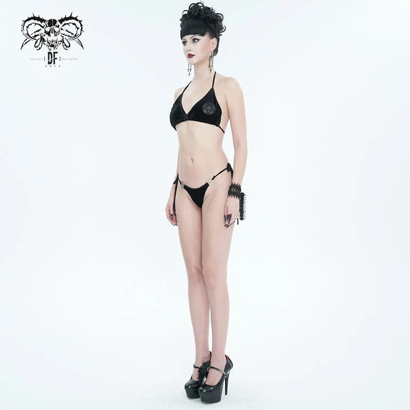 Gothic Star Tie Side Bikini für Damen