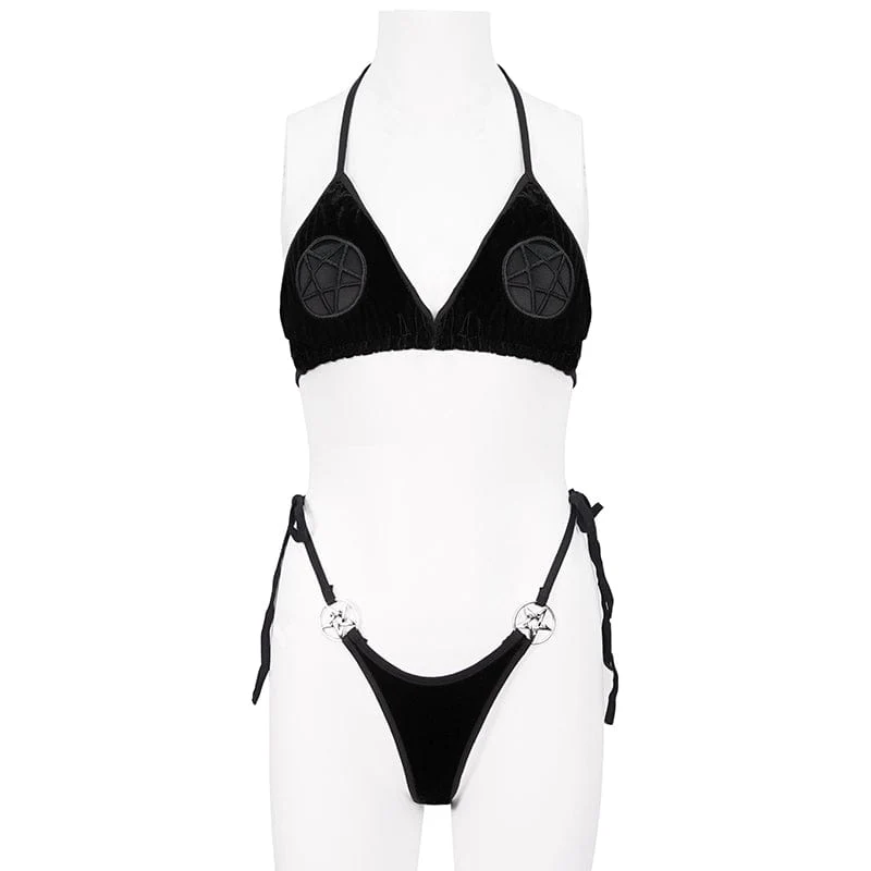 Gothic Star Tie Side Bikini für Damen