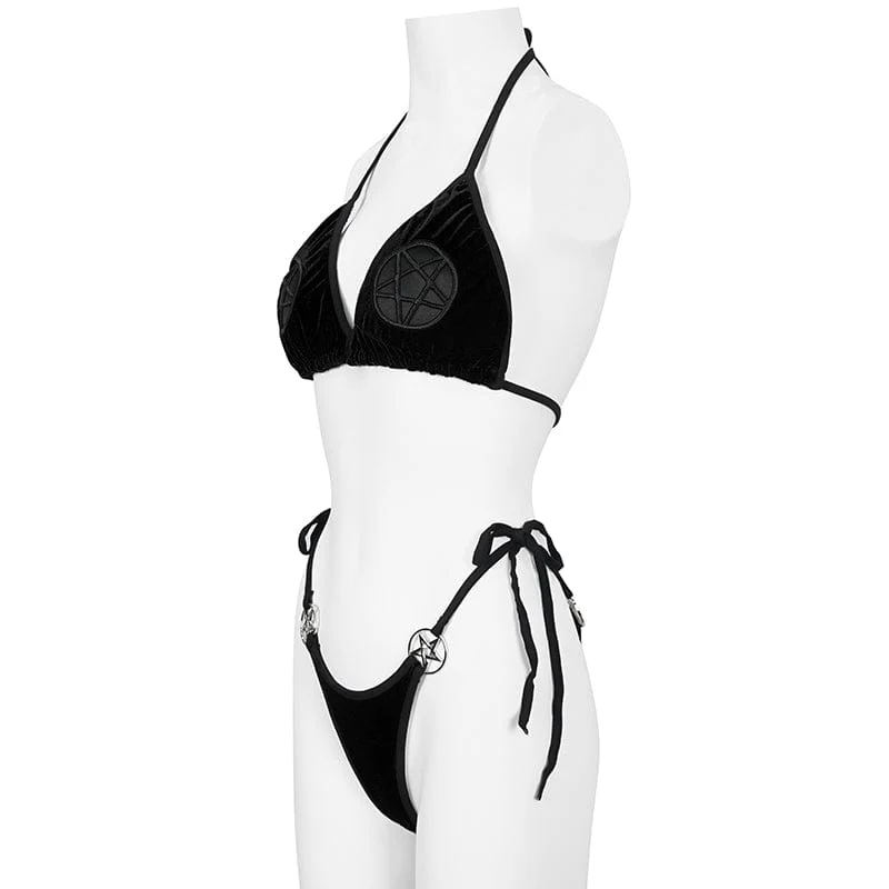 Gothic Star Tie Side Bikini für Damen