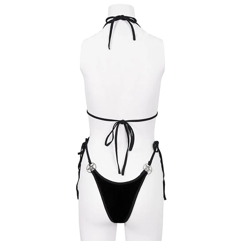 Gothic Star Tie Side Bikini für Damen
