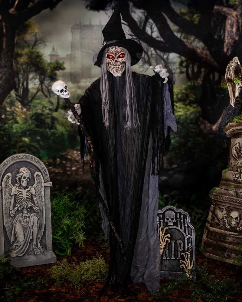 Hexenmeister Maleficus Halloween Animatronic 183cm