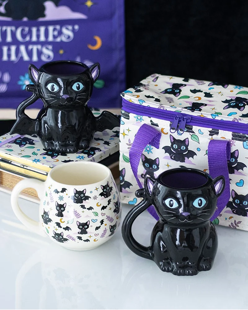 „Cute & Creepy“ Kaffeetasse mit Mystic Katzenmotiv