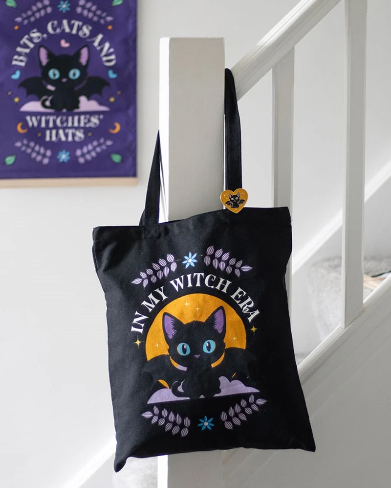 „In My Witch Era“ Tragetasche mit Fledermauskatze