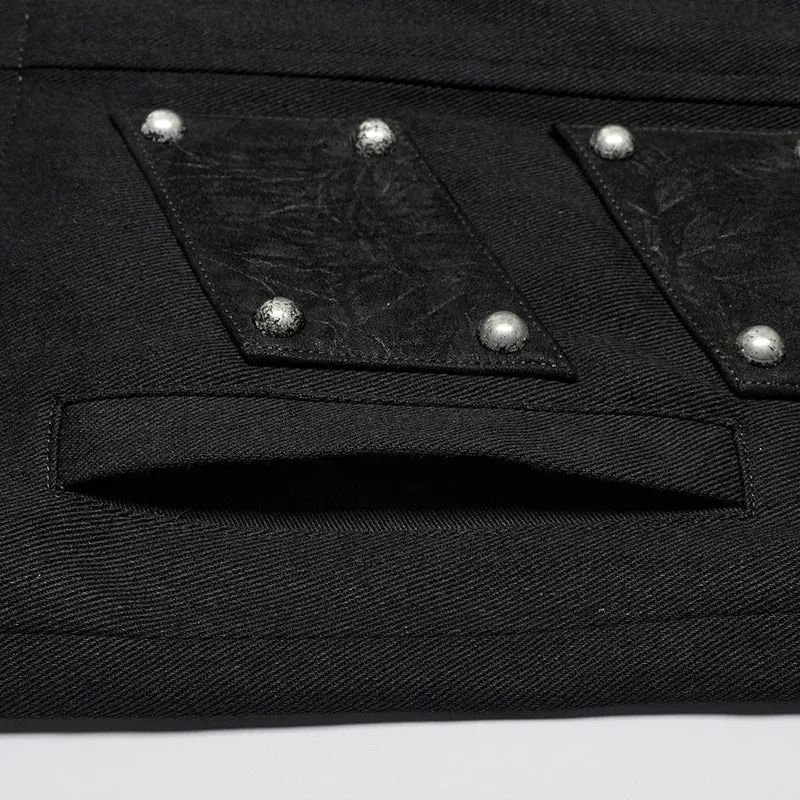 Herren Punk Stehkragen Weste