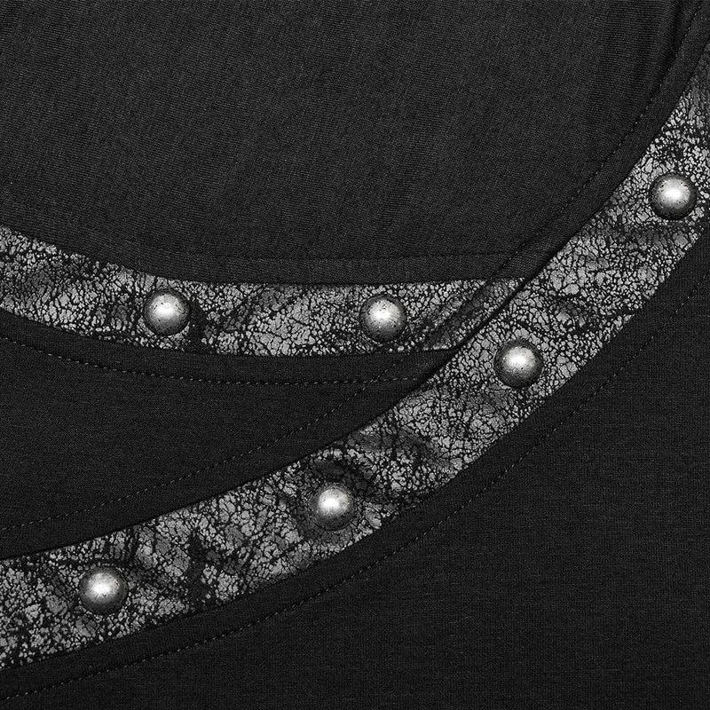 Punk-T-Shirt mit gerüschtem Kragen für Herren