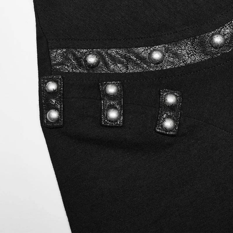 Punk-T-Shirt mit gerüschtem Kragen für Herren