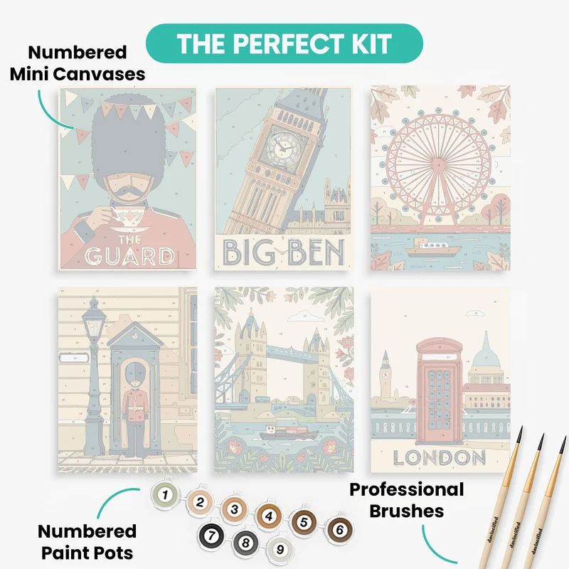 London Icons - Mini Paint by Numbers Set
