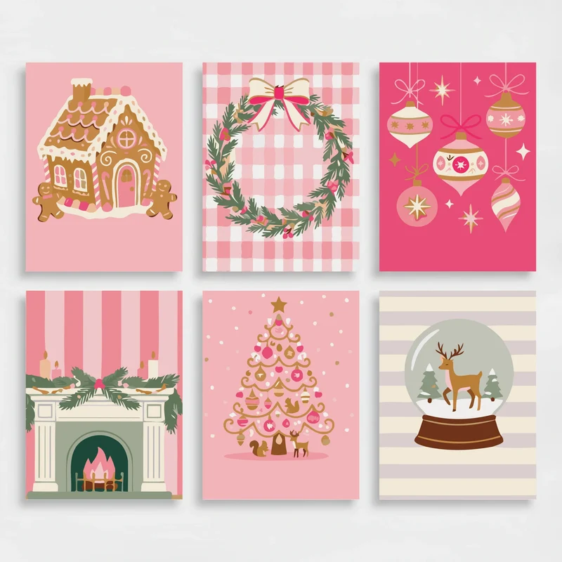 Pink Christmas Wonderland - Mini Paint by Numbers Set