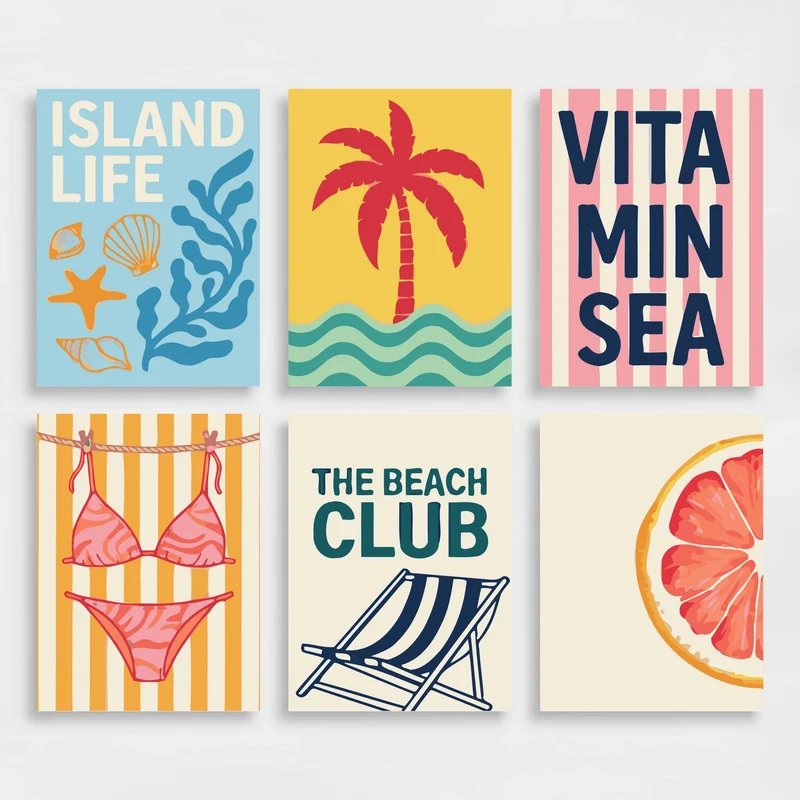 Island Beach Life - Mini Paint by Numbers Set