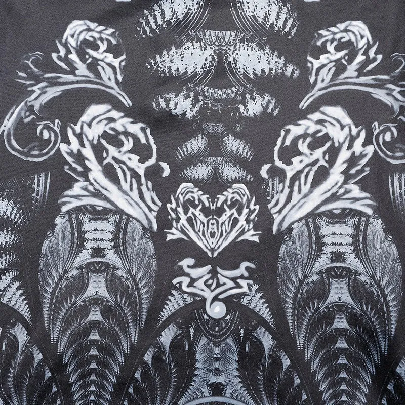 Gothic-Kleid mit Seitenschlitz und Riemchen für Damen mit Kette