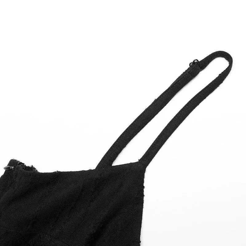 Damen Punk Unregelmäßiges Mesh Splice Slip Dress