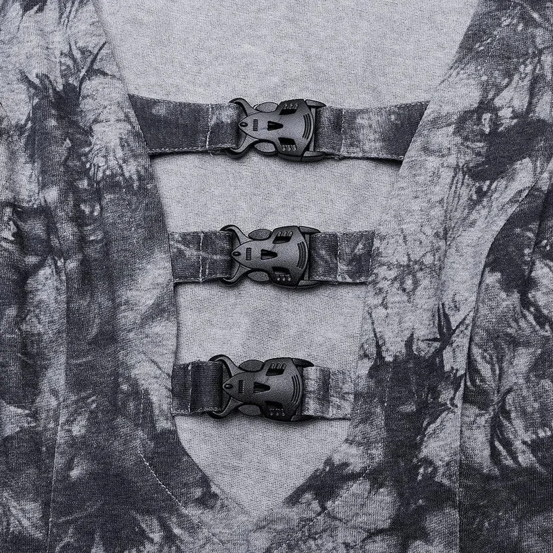 Ärmelloses Kleid mit tiefem, tiefem Batikmuster für Damen