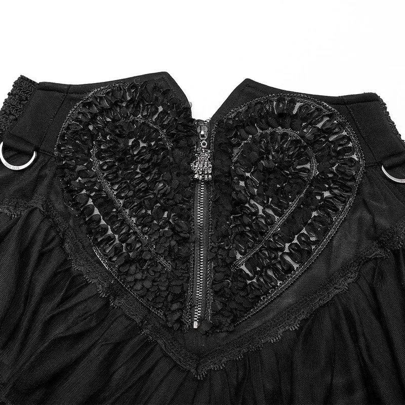 Gothic Unregelmäßig geschichteter Mesh-Rock für Damen