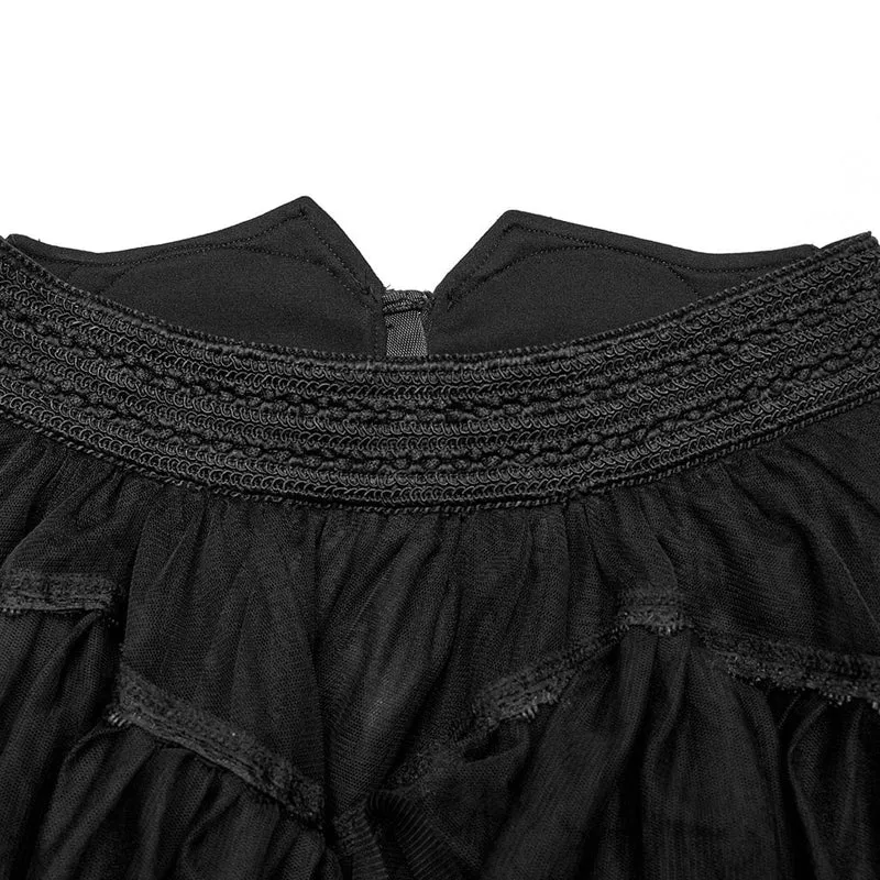 Gothic Unregelmäßig geschichteter Mesh-Rock für Damen