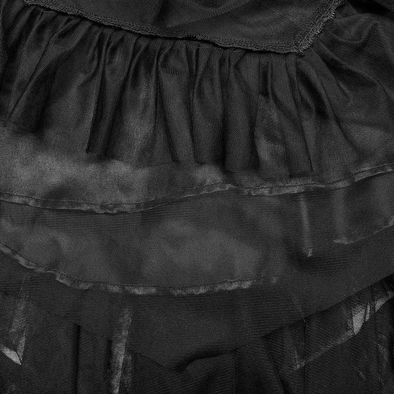 Gothic Unregelmäßig geschichteter Mesh-Rock für Damen