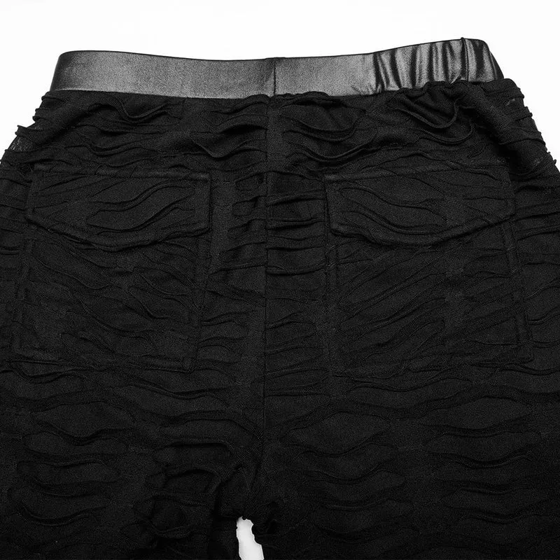 Damen-Punk-Öse, zerrissene, transparente Leggings