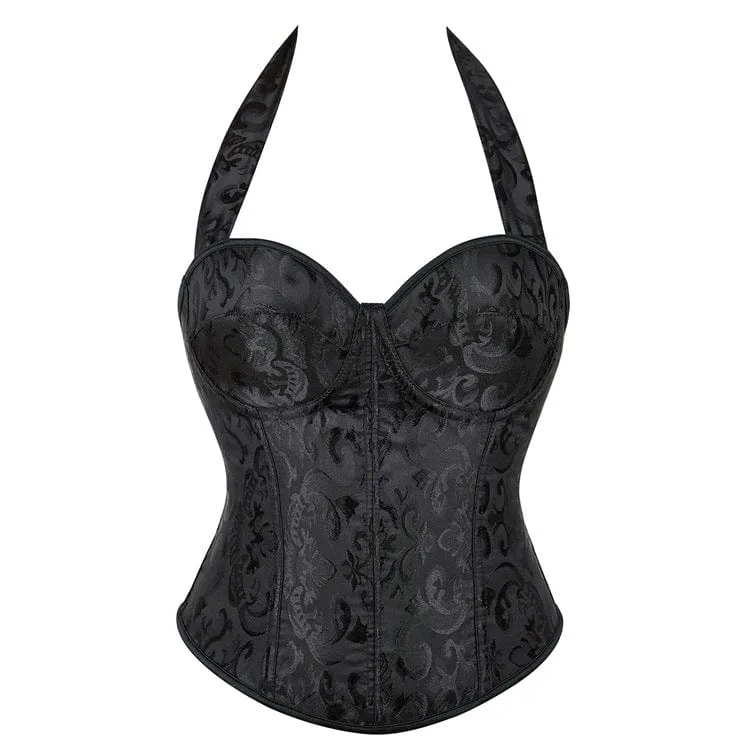 Gothic Strappy Neckholder Vollbrustkorsett für Damen