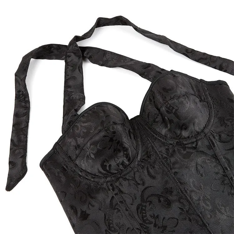 Gothic Strappy Neckholder Vollbrustkorsett für Damen