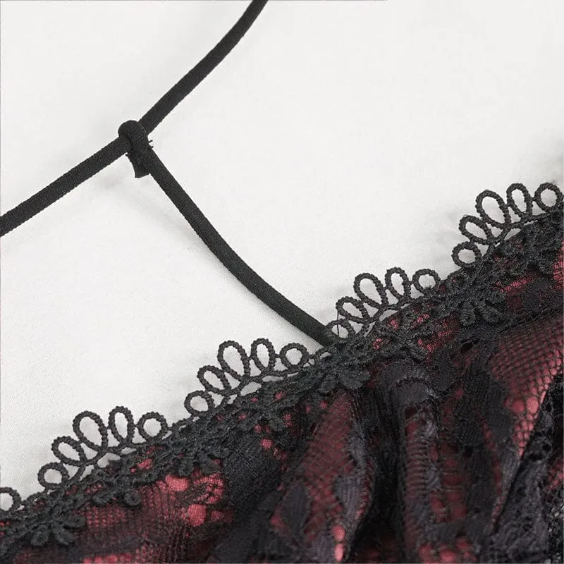 Damen-Hochzeitskleid mit perlenbesetzter Spitze und Gothic-Ausschnitt