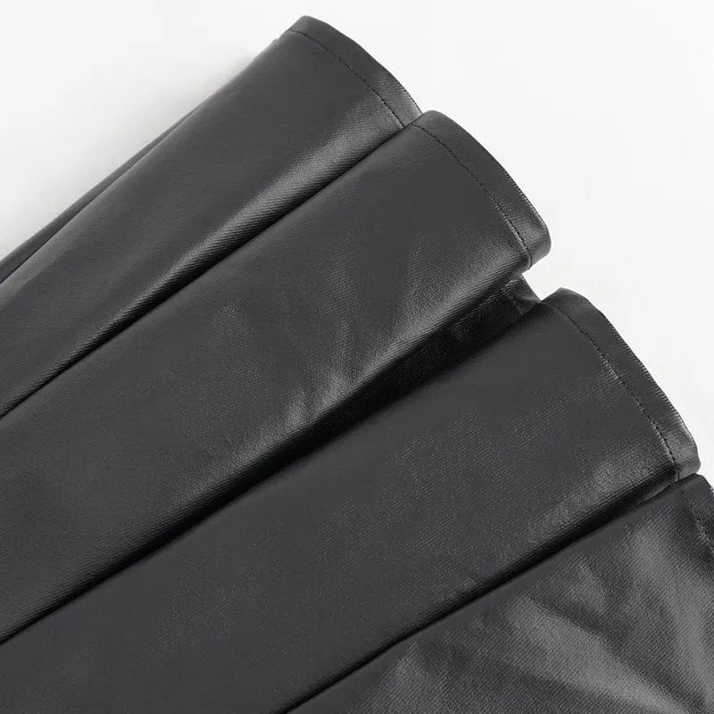 Damen Punk-Plisseerock mit hoher Taille und Kette