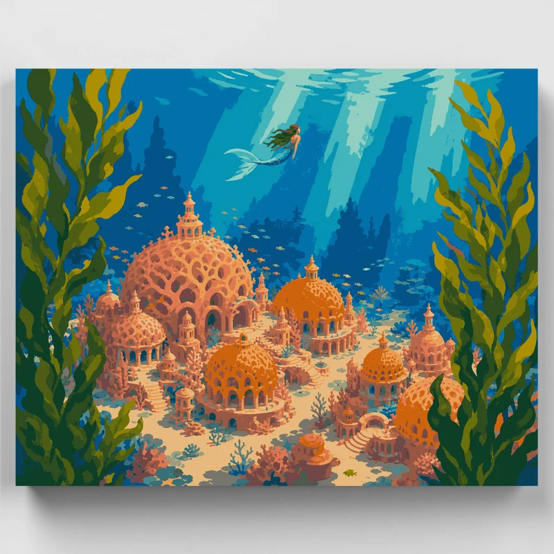 Mermaid's Underwater Kingdom - Paint by Numbers Kit