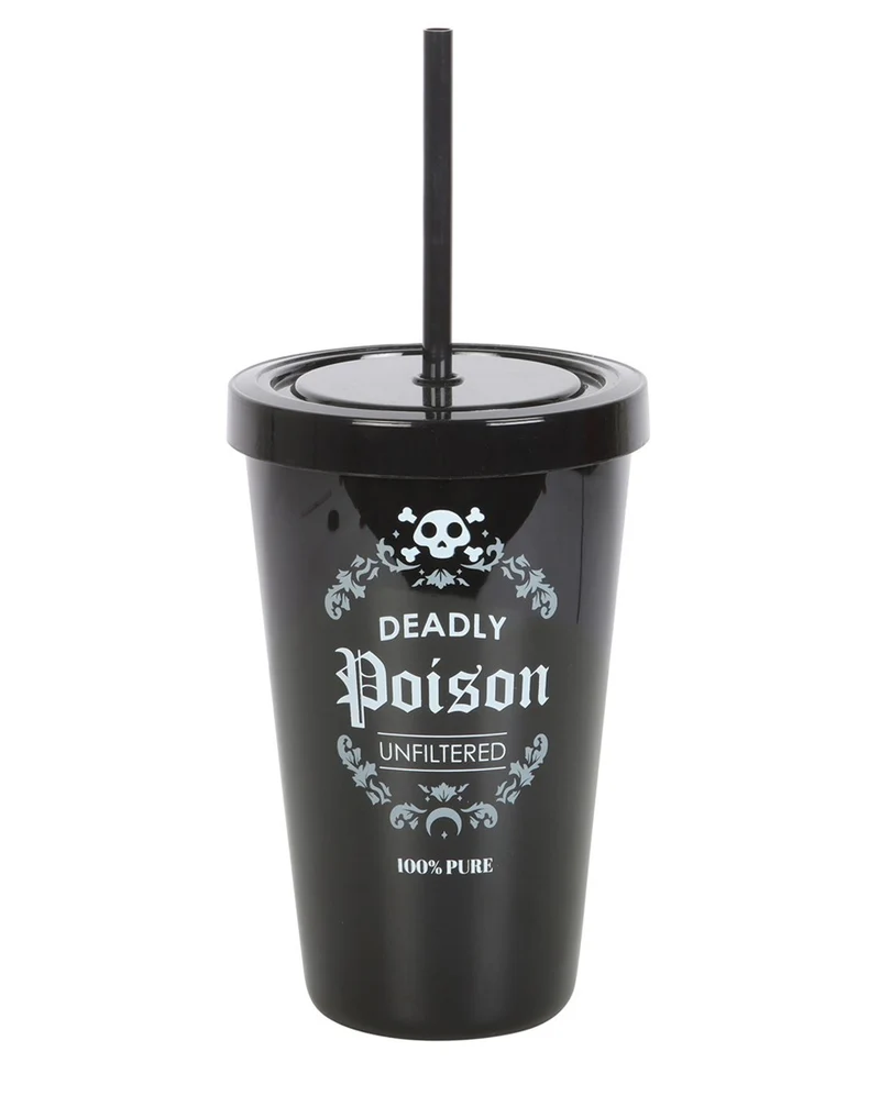 "Deadly Poison" Getränkebecher mit Trinkhalm