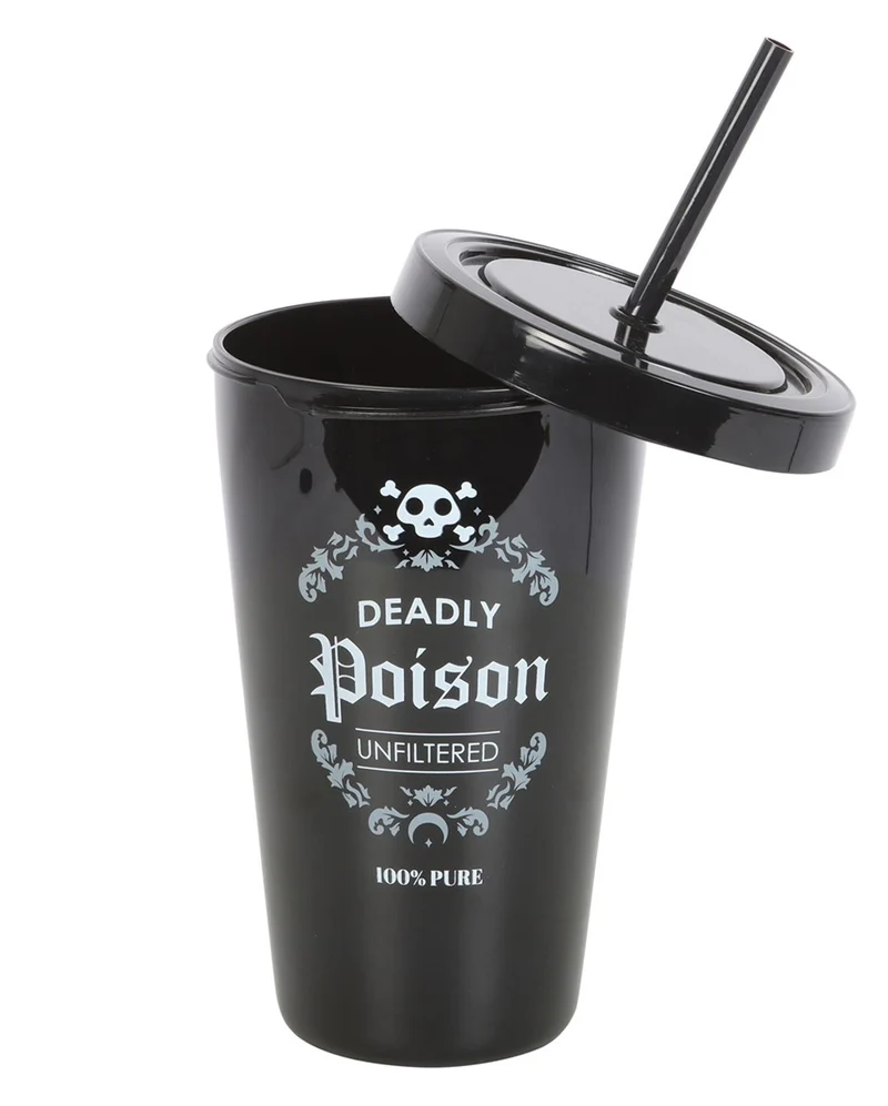 "Deadly Poison" Getränkebecher mit Trinkhalm