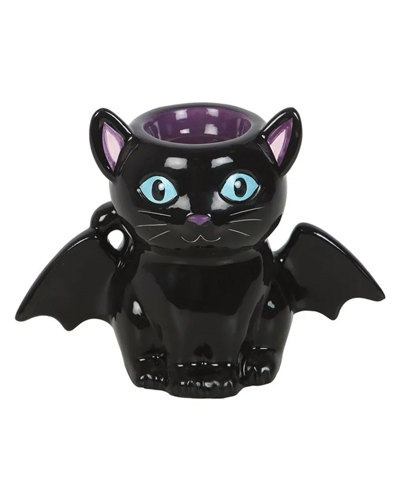 Schwarze Fledermauskatze als Duftöl & Wachs Halter