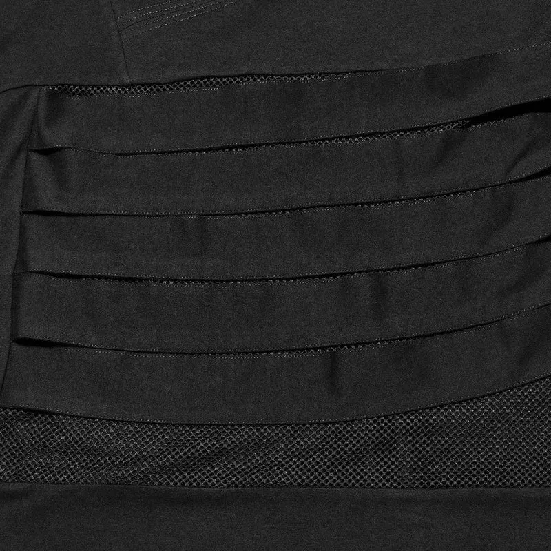 Herren Punk Mesh Splice T-Shirt mit Kapuze