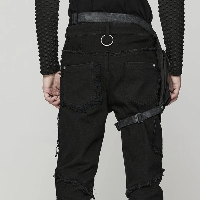 Herren Punk Big-Pocket Rivet Gürteltasche