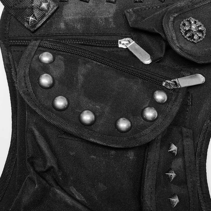 Herren Punk Big-Pocket Rivet Gürteltasche