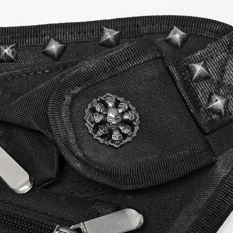 Herren Punk Big-Pocket Rivet Gürteltasche