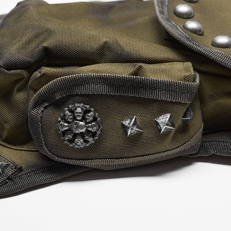 Herren Punk Big-Pocket Rivet Gürteltasche