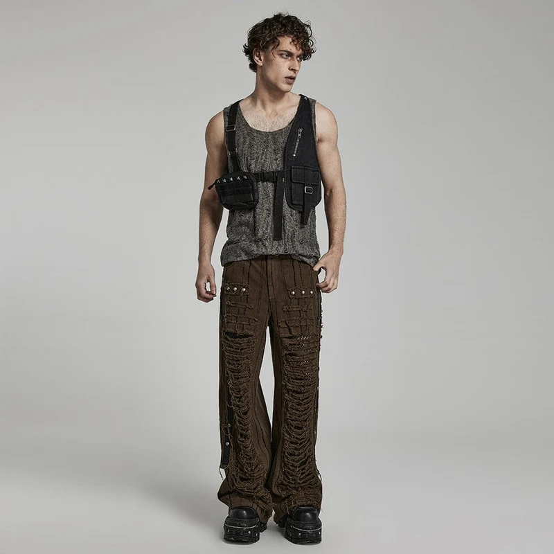 Herren Punk Big-Pocket Buckle Harness