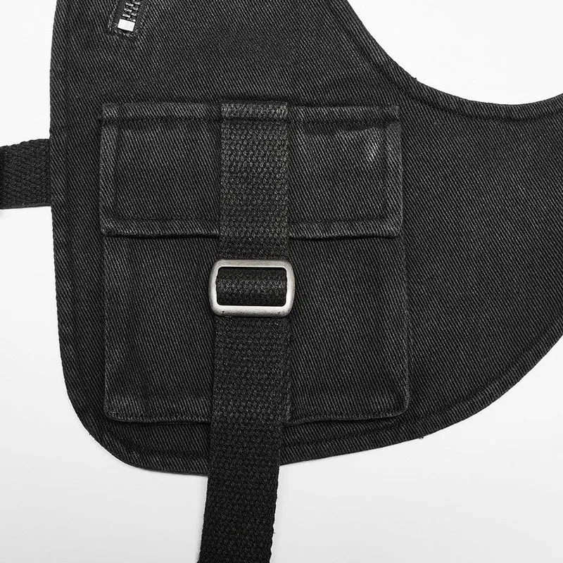 Herren Punk Big-Pocket Buckle Harness