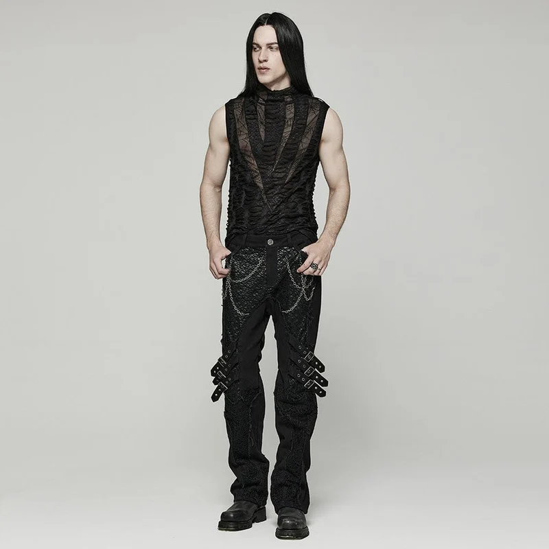 Zerrissenes Tanktop aus gotischem Spinnennetz für Herren