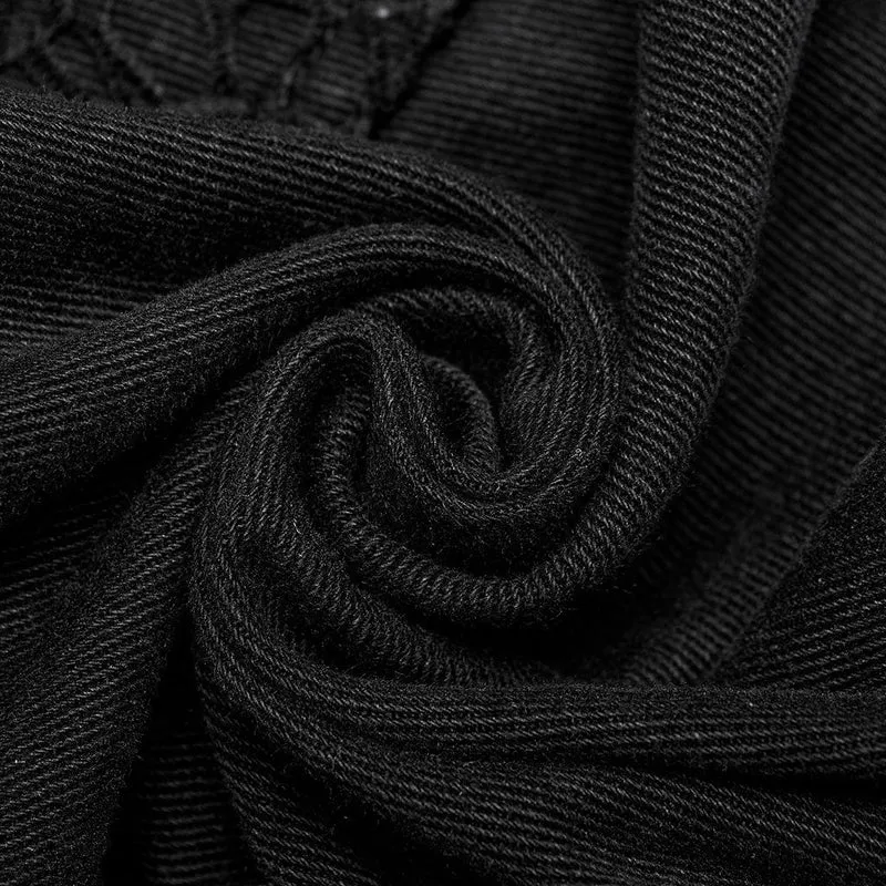 Herren-Punk-Mesh-Splice-Trägerhose