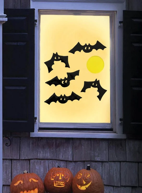Halloween Fenster Deko Set aus Gel 20x19cm