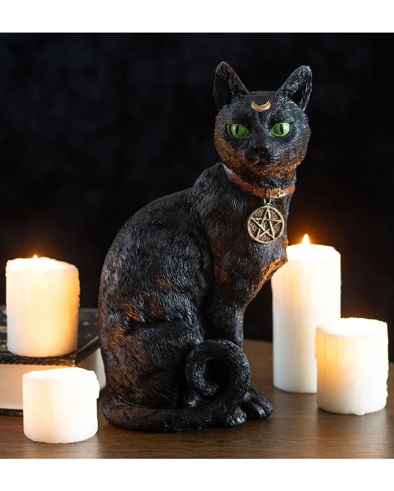 Sitzende Katze mit Halbmond 29cm