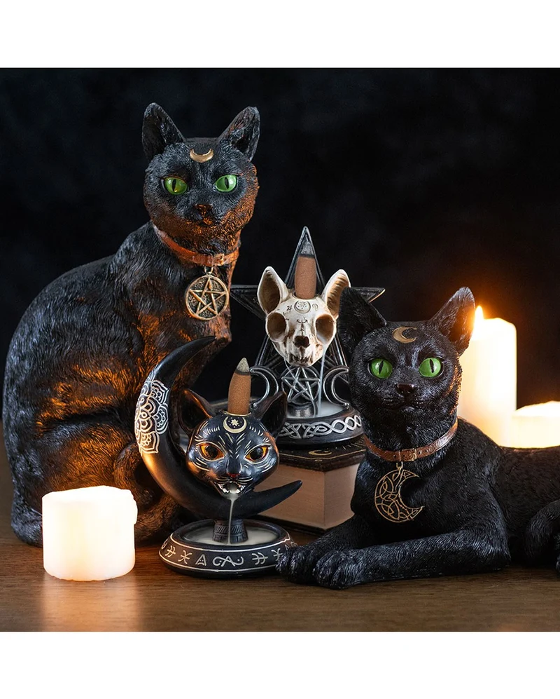 Sitzende Katze mit Halbmond 29cm