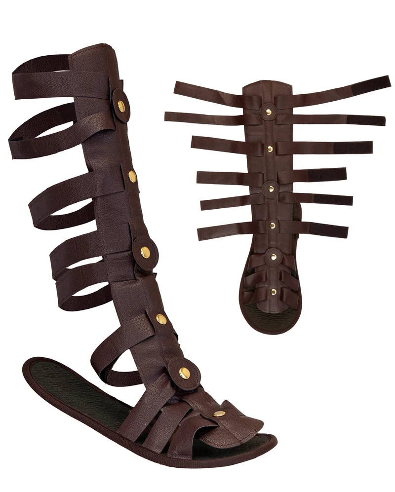 Römersandalen mit Riemen & Schienbeinschoner