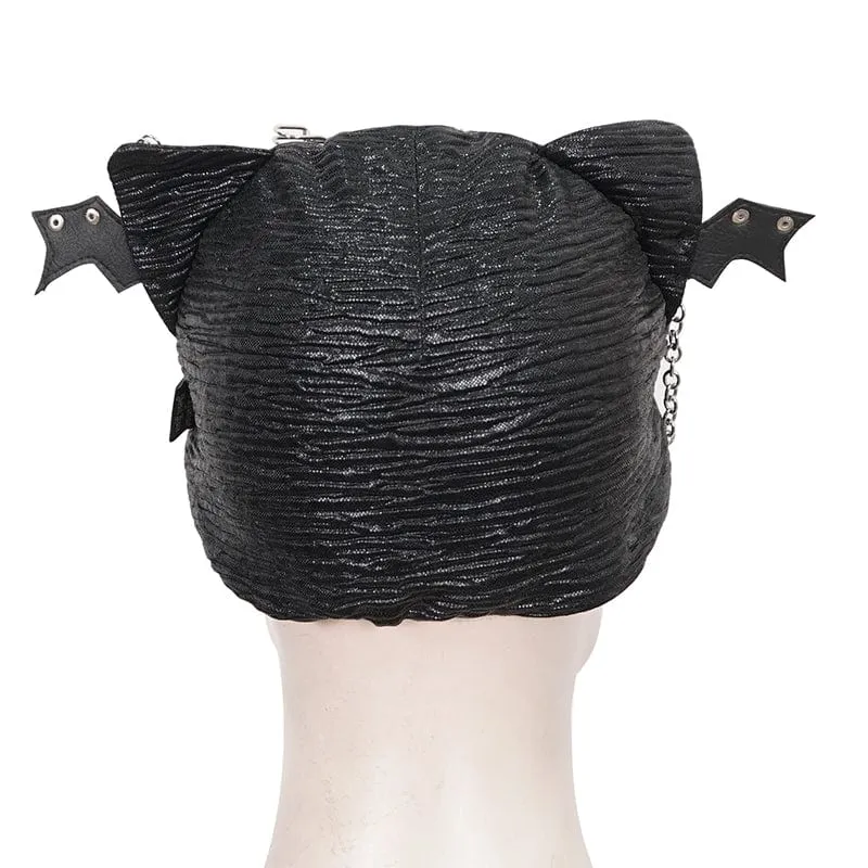 Gothic Batwing Buckle Hat für Damen mit Kette