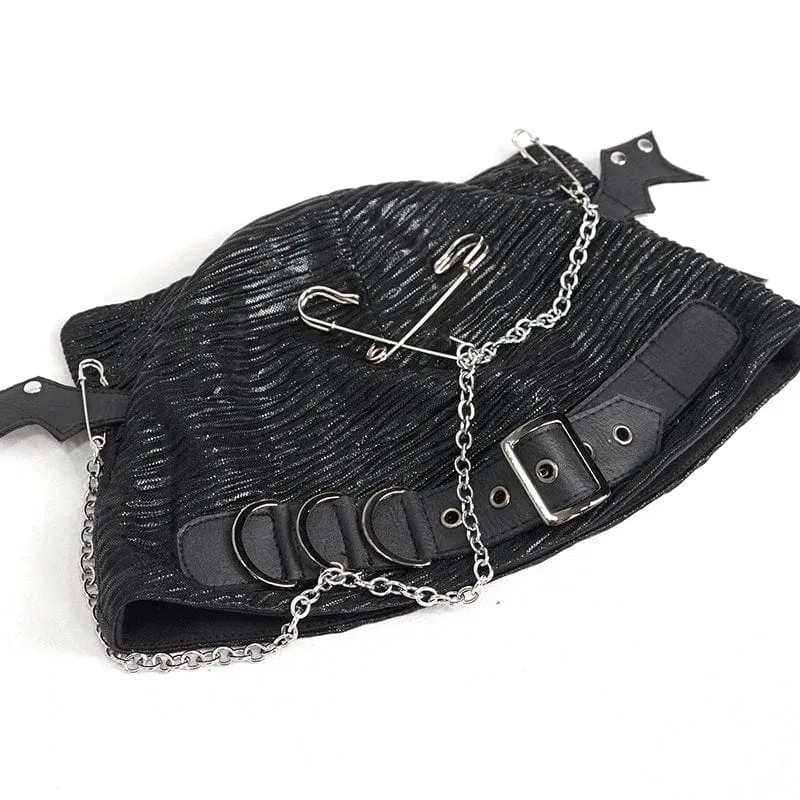 Gothic Batwing Buckle Hat für Damen mit Kette