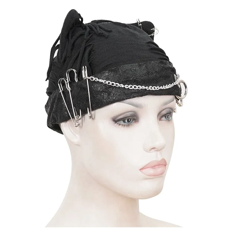 Gothic Ripped Hat für Damen mit Kette